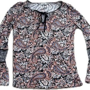 Dalia long sleeve paisley top